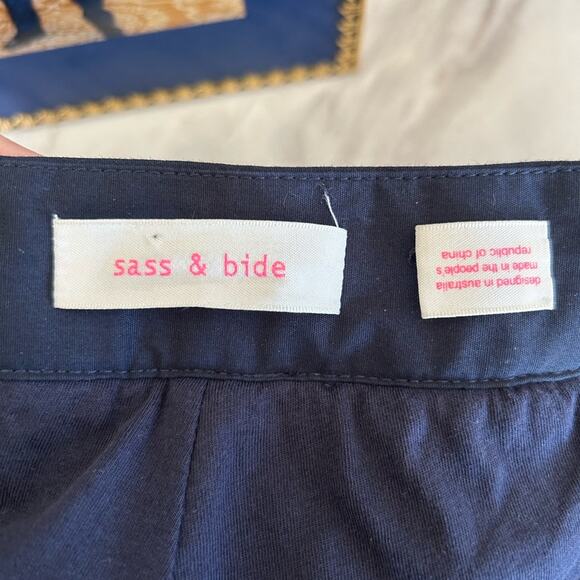 Sass & Bide Navy Blue Heavy Weight Sequin Pants - Picture 6 of 8